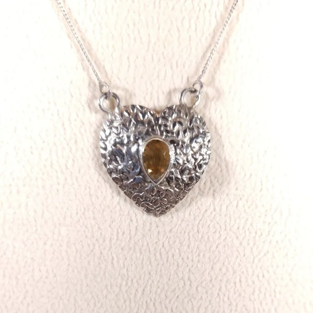 Brazilian Citrine Necklace Sterling Silver